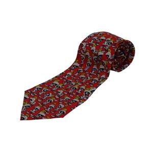 VTG Looney Tunes‎ Marvin the Martian Balancine 1992 Silk Necktie Cartoon Red